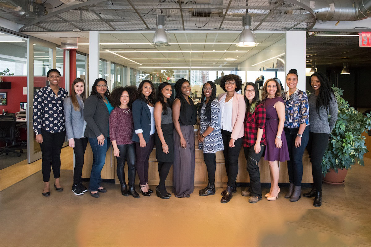 A group of four people